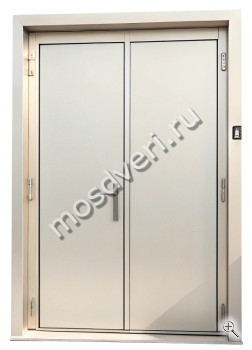 Двустворчатая белая дверь с терморзарывом - купить от производителя Мосдвери Двустворчатая белая дверь с терморзарывом